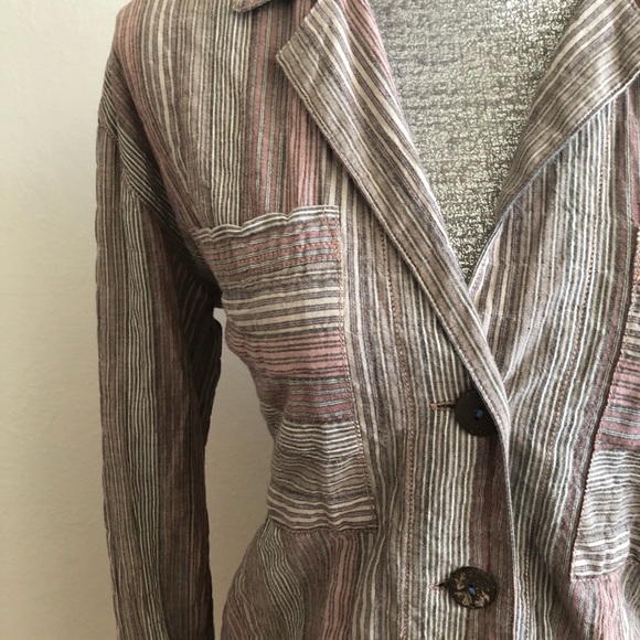 Free People Long Sleeve Multi Stripe Shirt - Picture 6 of 8